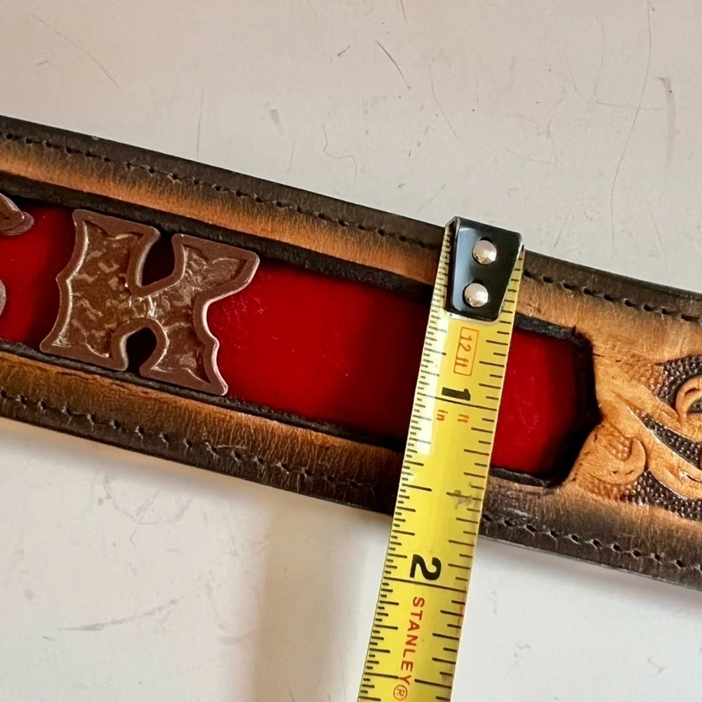 Vintage JACK Monogrammed Genuine Leather Western Belt Streetwear